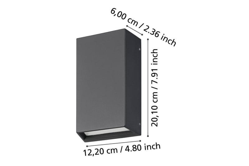 Vägglampa Utebelysning Eglo Spongano 200 mm - Svart - Belysning - Utelampor & utomhusbelysning - Taklampa utomhus