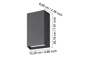 Vägglampa Utebelysning Eglo Spongano 200 mm - Svart - Belysning - Utelampor & utomhusbelysning - Taklampa utomhus