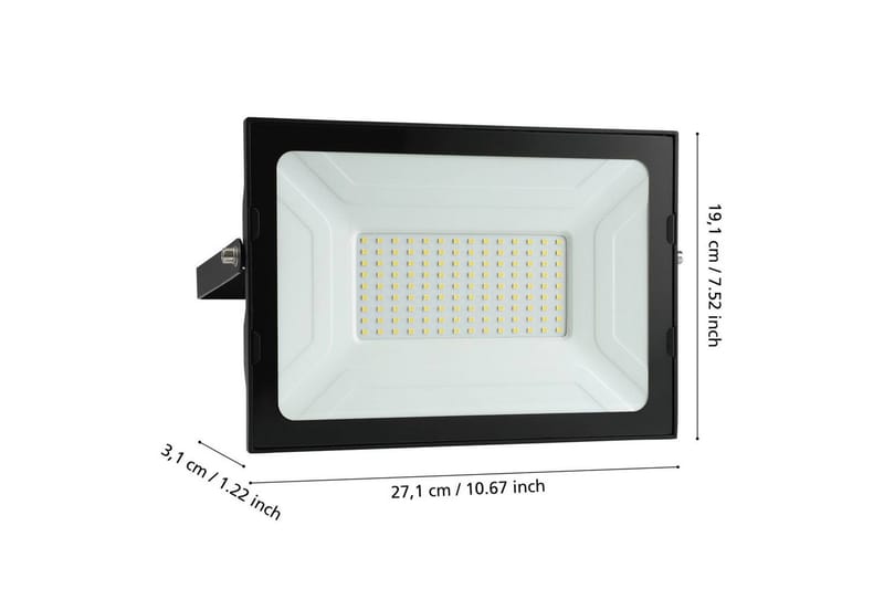 Väggstrålkastare Utebelysning Eglo Faedo 3 102W, Svart - Svart - Belysning - Utelampor & utomhusbelysning - Fasadbelysning & vägglyktor