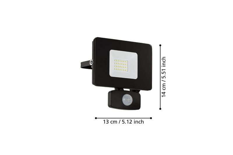 Väggstrålkastare Utebelysning Eglo Faedo 3 med Sensor 20W, Svart - Svart - Belysning - Utelampor & utomhusbelysning - Fasadbelysning & vägglyktor