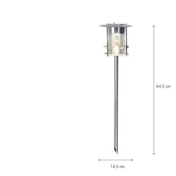 Valencia Solcellspollare 64.5 cm - silver - Belysning - Utelampor & utomhusbelysning - Pollare