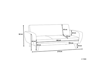 Bäddsoffa Florli 214 cm - Svart - Möbler - Soffa - Bäddsoffa - Bäddsoffa längsbäddad