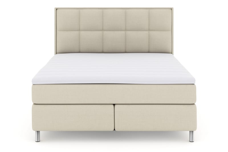 Komplett Sängpaket Choice No 3 180x200 Fast/Medium - Beige|Metall - Kontinentalsäng - Dubbelsäng - Komplett sängpaket