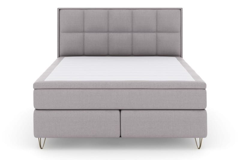 Komplett Sängpaket Choice No 4 160x200 Fast - Ljusgrå|Metall V-form - Kontinentalsäng - Dubbelsäng - Komplett sängpaket
