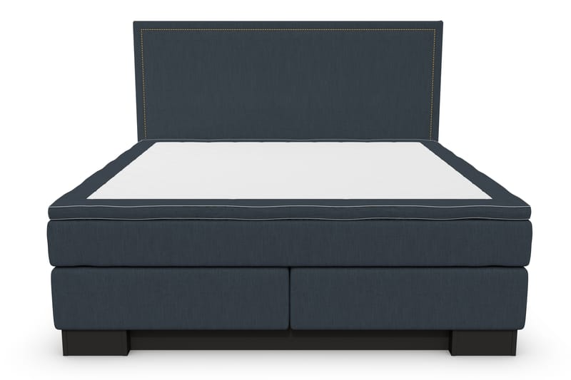 Komplett Sängpaket Romance Lyx 160x200 Cesaro Sänggavel Rak - Mörkblå - Kontinentalsäng - Dubbelsäng - Komplett sängpaket