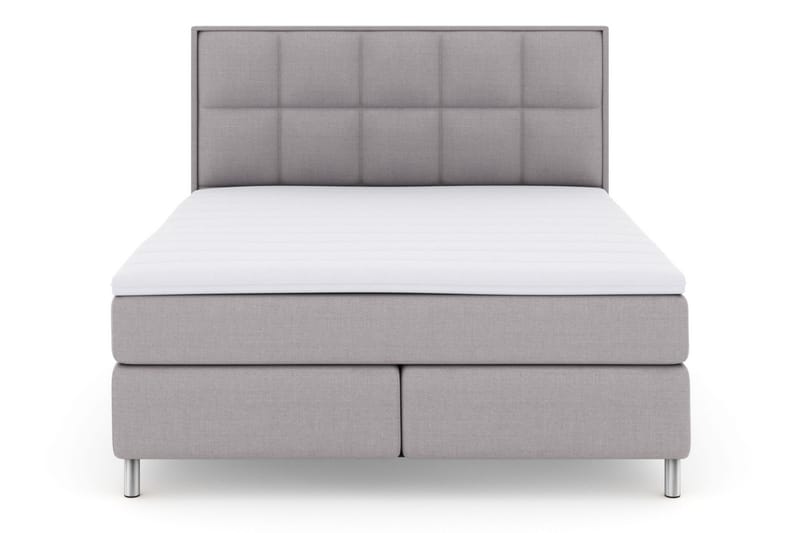 Komplett Sängpaket Choice No 3 180x200 Fast/Medium - Ljusgrå|Metall - Kontinentalsäng - Dubbelsäng - Komplett sängpaket