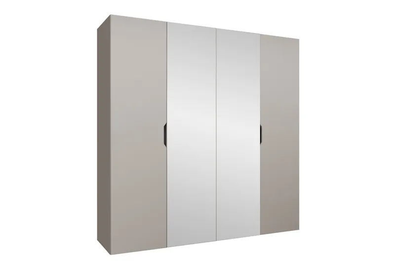 Abano Garderob m. Spegel 52x202 cm, Brun/Beige