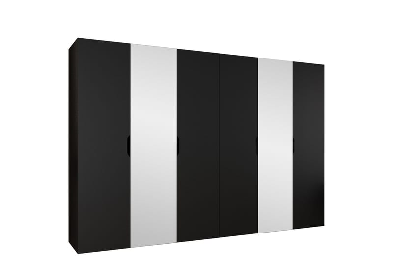 Abano Garderob m. Spegel 52x202 cm, Svart