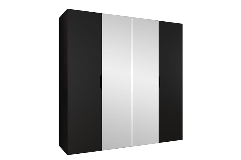 Abano Garderob m. Spegel 52x202 cm - Svart - Förvaring - Garderober & garderobssystem