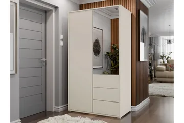 Agawal Garderob med Spegel 100x178 cm - Beige - Förvaring - Garderober & garderobssystem