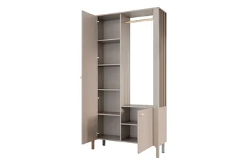Aggarwal Garderob med Spegel 105x197 cm - Beige - Förvaring - Garderober & garderobssystem