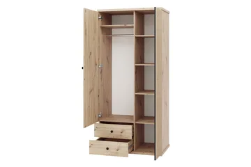 Aldbrough Garderob med Spegel 100x213 cm - Brun/Svart - Förvaring - Garderober & garderobssystem