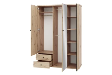 Aldbrough Garderob med Spegel 150x213 cm - Brun/Svart - Förvaring - Garderober & garderobssystem