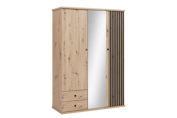 Aldbrough Garderob med Spegel 150x213 cm - Brun/Svart - Förvaring - Garderober & garderobssystem