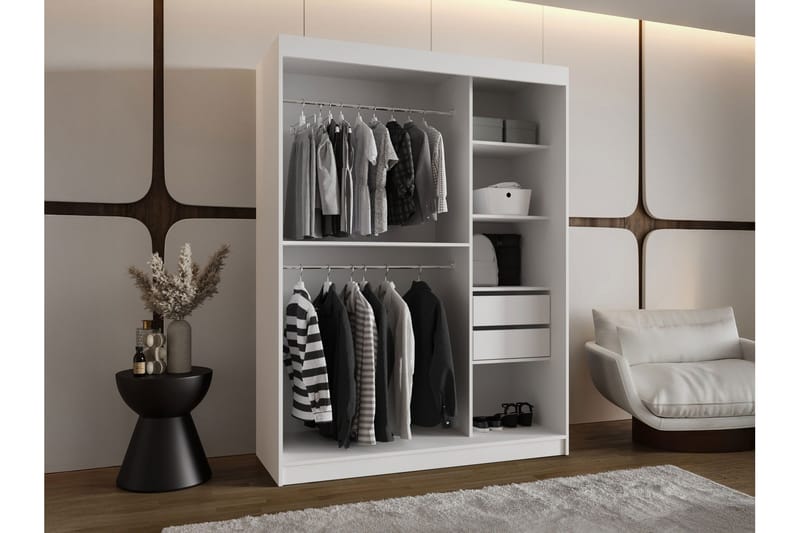 Amira Garderob m. Spegel 150x200 cm - Beige - Förvaring - Garderober & garderobssystem