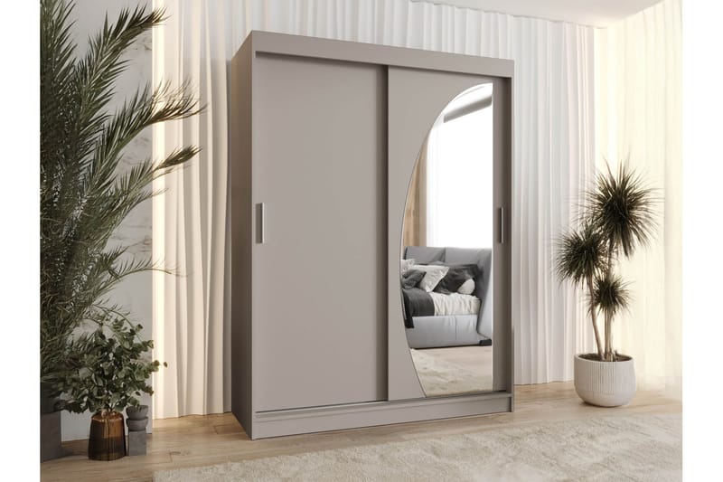 Amira Garderob m. Spegel 150x200 cm - Beige - Förvaring - Garderober & garderobssystem