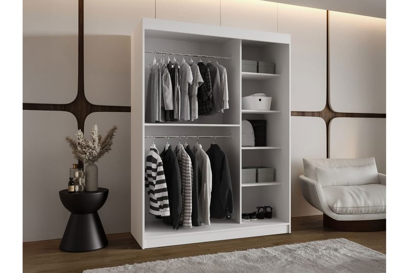 Amira Garderob m. Spegel 150x200 cm - Beige - Förvaring - Garderober & garderobssystem