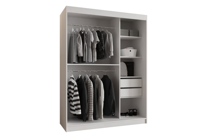 Amira Garderob m. Spegel 150x200 cm - Beige - Förvaring - Garderober & garderobssystem