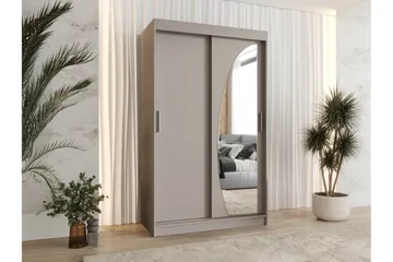 Amira Garderob med Spegel 120x200 cm i Målat Trä - Beige - Förvaring - Garderober & garderobssystem