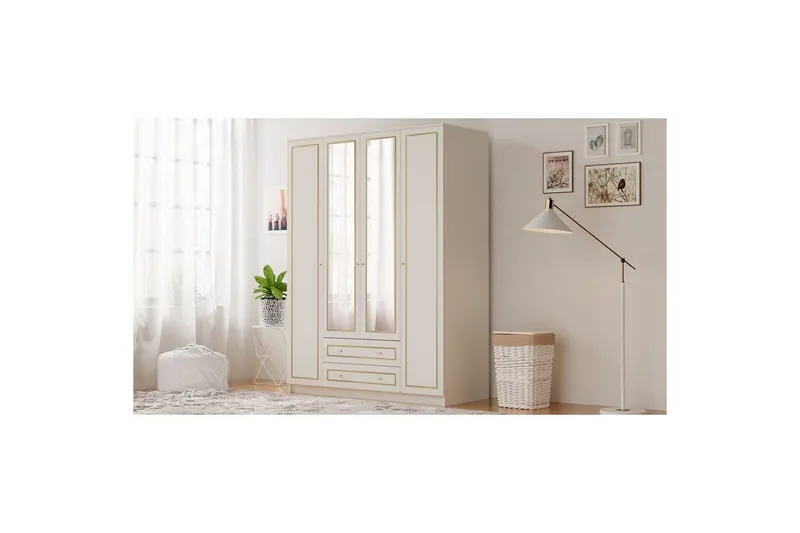 Auric Garderob 140x210 cm - Matt Vit - Förvaring - Garderober & garderobssystem