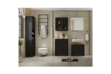 Alby Högskåp till Badrum 180x33x30 cm - Grå - Förvaring - Badrumsförvaring - Väggskåp & högskåp