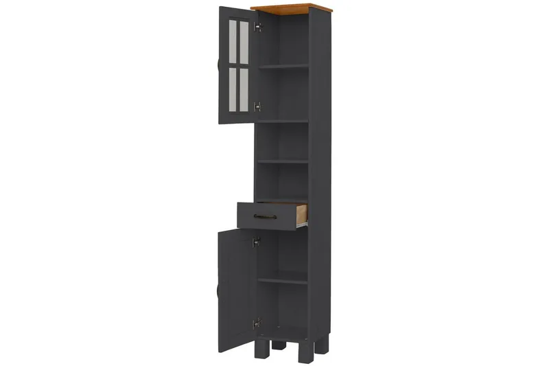 Alby Högskåp till Badrum 180x33x30 cm - Grå - Förvaring - Badrumsförvaring - Väggskåp & högskåp