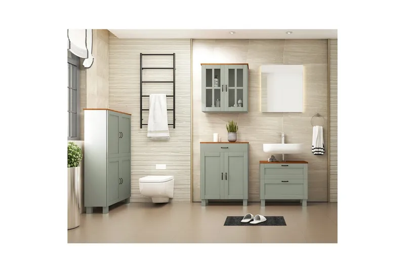 Alby Tvättställsskåp 60 cm - Grön - Förvaring - Badrumsförvaring - Tvättställsskåp & kommod