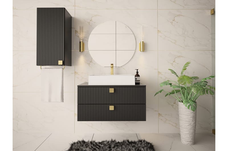 Alima Möbelset för Badrum - Svart - Förvaring - Badrumsförvaring - Kompletta möbelpaket badrum