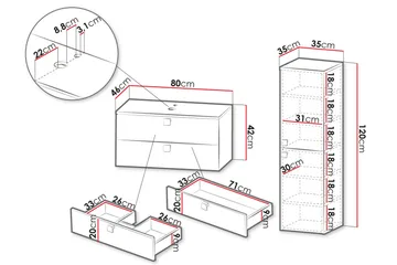 Alima Möbelset för Badrum - Förvaring - Badrumsförvaring - Kompletta möbelpaket badrum