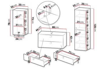 Alima Möbelset för Badrum - Förvaring - Badrumsförvaring - Kompletta möbelpaket badrum