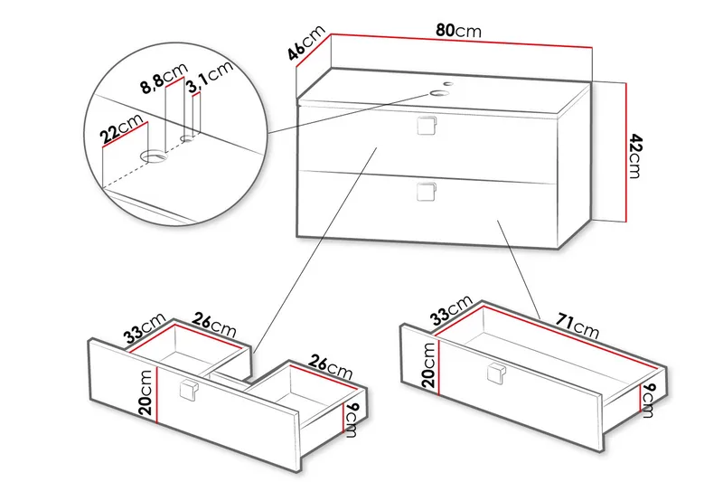 Alima Tvättställsskåp - Förvaring - Badrumsförvaring - Tvättställsskåp & kommod