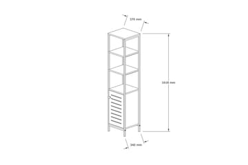 Andifli Badrumsförvaring 38x162,2 cm - Blå - Förvaring - Badrumsförvaring