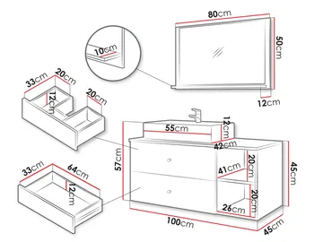 Askersund Möbelset för Badrum - Beige - Förvaring - Badrumsförvaring - Kompletta möbelpaket badrum