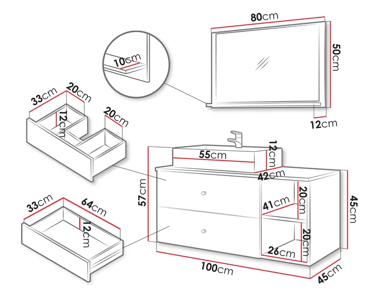 Askersund Möbelset för Badrum - Beige - Förvaring - Badrumsförvaring - Kompletta möbelpaket badrum