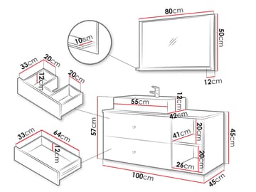 Askersund Möbelset för Badrum - Beige - Förvaring - Badrumsförvaring - Kompletta möbelpaket badrum