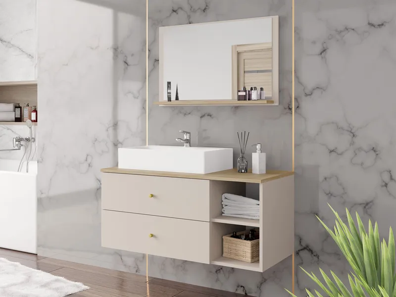 Askersund Möbelset för Badrum - Beige - Förvaring - Badrumsförvaring - Kompletta möbelpaket badrum