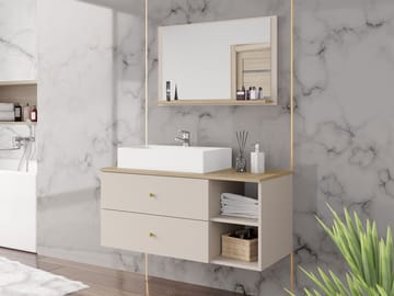 Askersund Möbelset för Badrum - Beige - Förvaring - Badrumsförvaring - Kompletta möbelpaket badrum