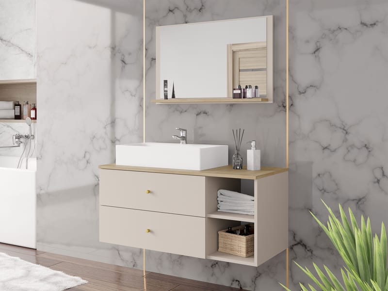 Askersund Möbelset för Badrum - Beige - Förvaring - Badrumsförvaring - Kompletta möbelpaket badrum