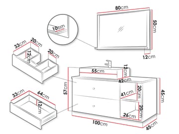 Askersund Möbelset för Badrum - Beige - Förvaring - Badrumsförvaring - Kompletta möbelpaket badrum
