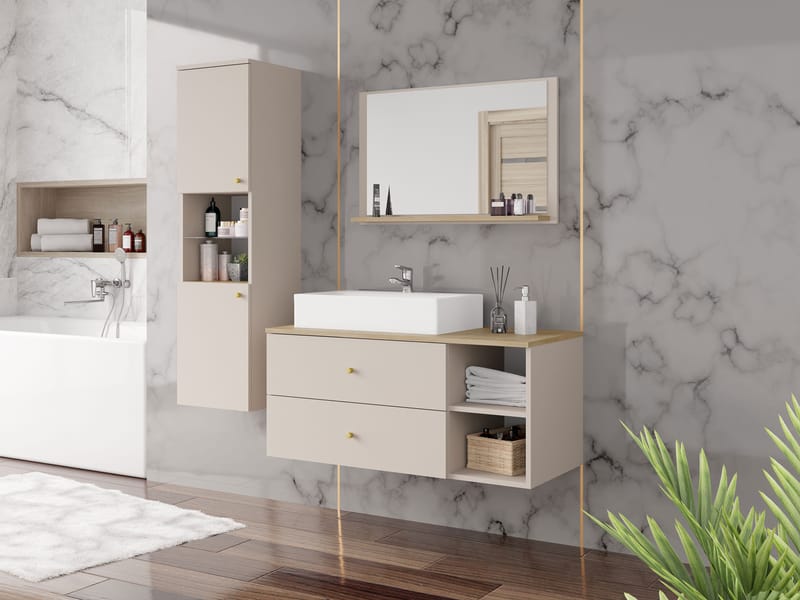 Askersund Möbelset för Badrum - Beige - Förvaring - Badrumsförvaring - Kompletta möbelpaket badrum