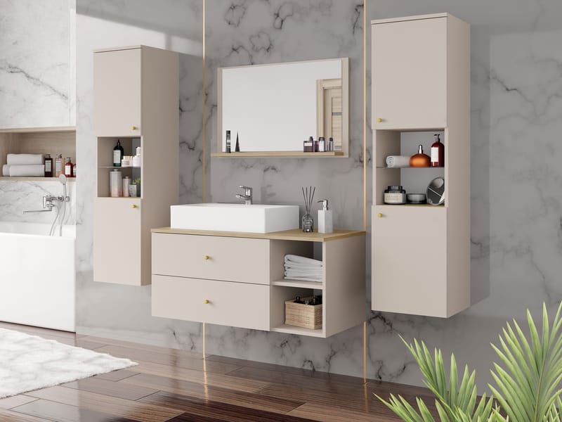 Askersund Möbelset för Badrum - Beige - Förvaring - Badrumsförvaring - Kompletta möbelpaket badrum