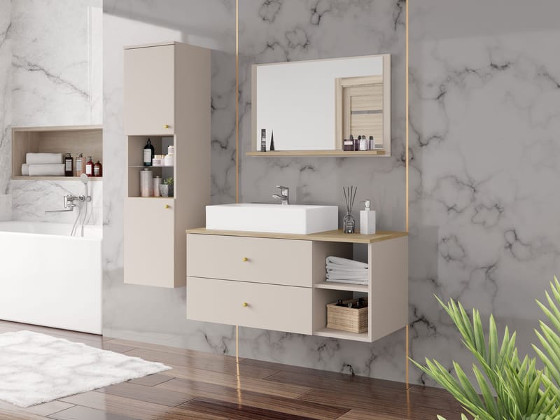 Askersund Möbelset för Badrum - Beige - Förvaring - Badrumsförvaring - Kompletta möbelpaket badrum