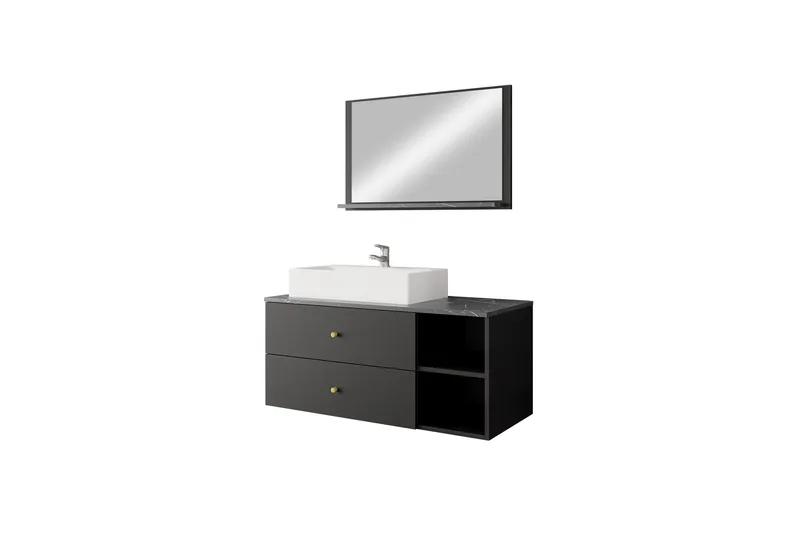 Askersund Möbelset för Badrum - Svart - Förvaring - Badrumsförvaring - Kompletta möbelpaket badrum