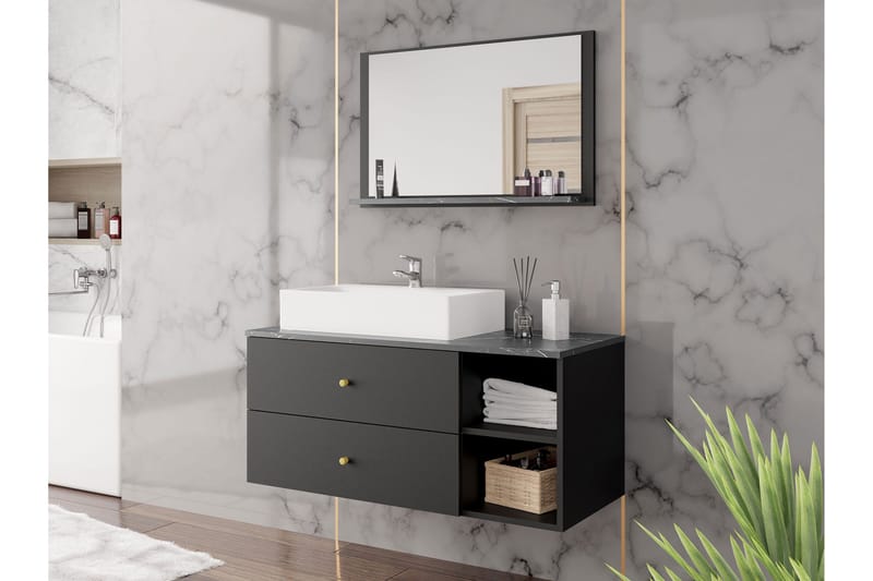 Askersund Möbelset för Badrum - Svart - Förvaring - Badrumsförvaring - Kompletta möbelpaket badrum