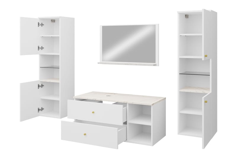Askersund Möbelset för Badrum - Vit - Förvaring - Badrumsförvaring - Kompletta möbelpaket badrum