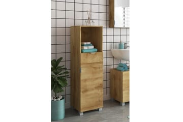 Atlas Högskåp till Badrum 129x38x36 cm - Natur - Förvaring - Badrumsförvaring - Väggskåp & högskåp