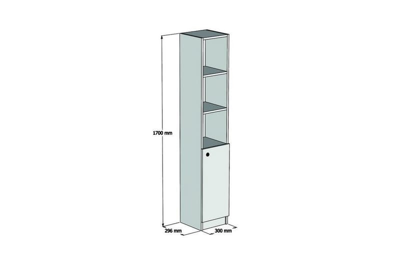 Badrumsförvaring Zakkum 30x170 cm - Brun - Badrumsförvaring