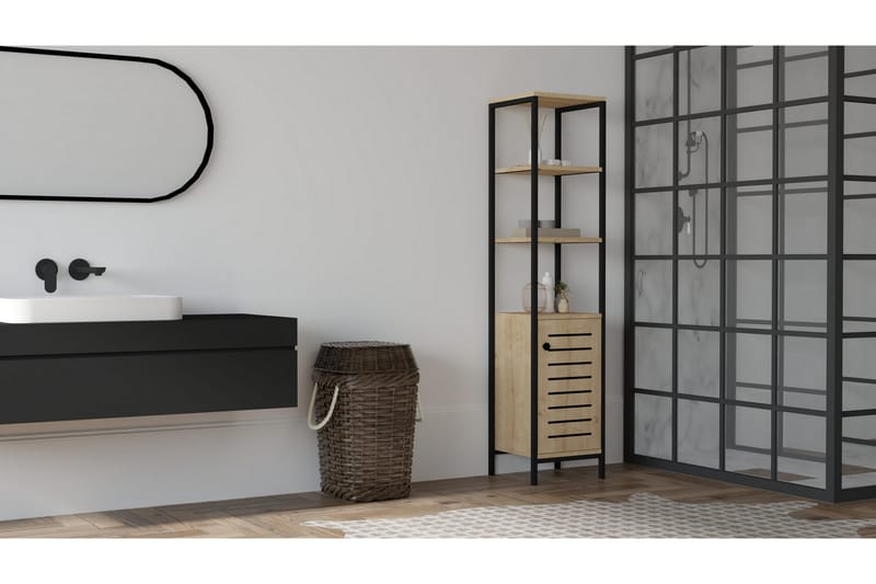 Badrumsförvaring Zakkum 38x162,2 cm - Blå - Förvaring - Badrumsförvaring