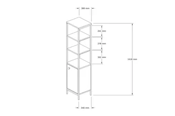 Dasaki Badrumsförvaring 162x38 cm 4 Hyllor - Blå/Antracit - Förvaring - Badrumsförvaring - Badrumshylla