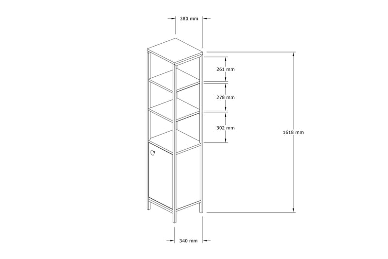 Dasaki Badrumsförvaring 162x38 cm 4 Hyllor - Blå/Antracit - Förvaring - Badrumsförvaring - Badrumshylla